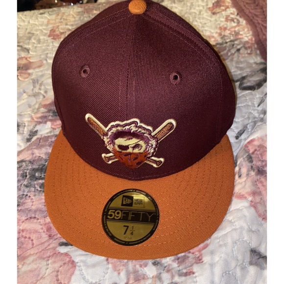 PITTSBURGH PIRATES 1887 EST YELLOW BRIM NEW ERA FITTED HAT Orange Mask 7 1/4 - Picture 2 of 9